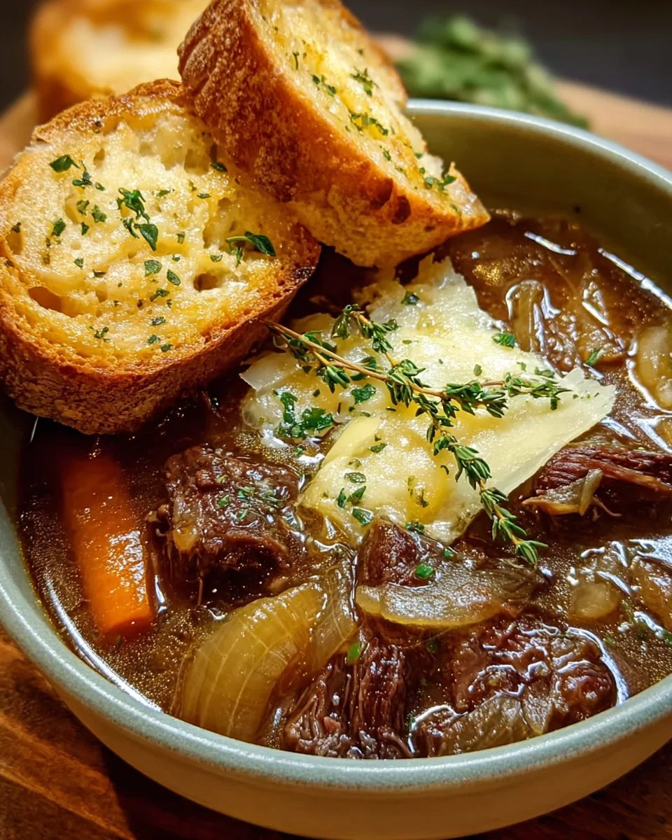 French Onion Beef Short Rib Soup