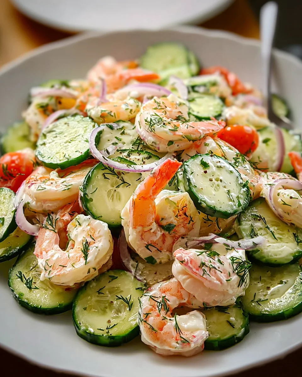 Creamy Cucumber Shrimp Salad