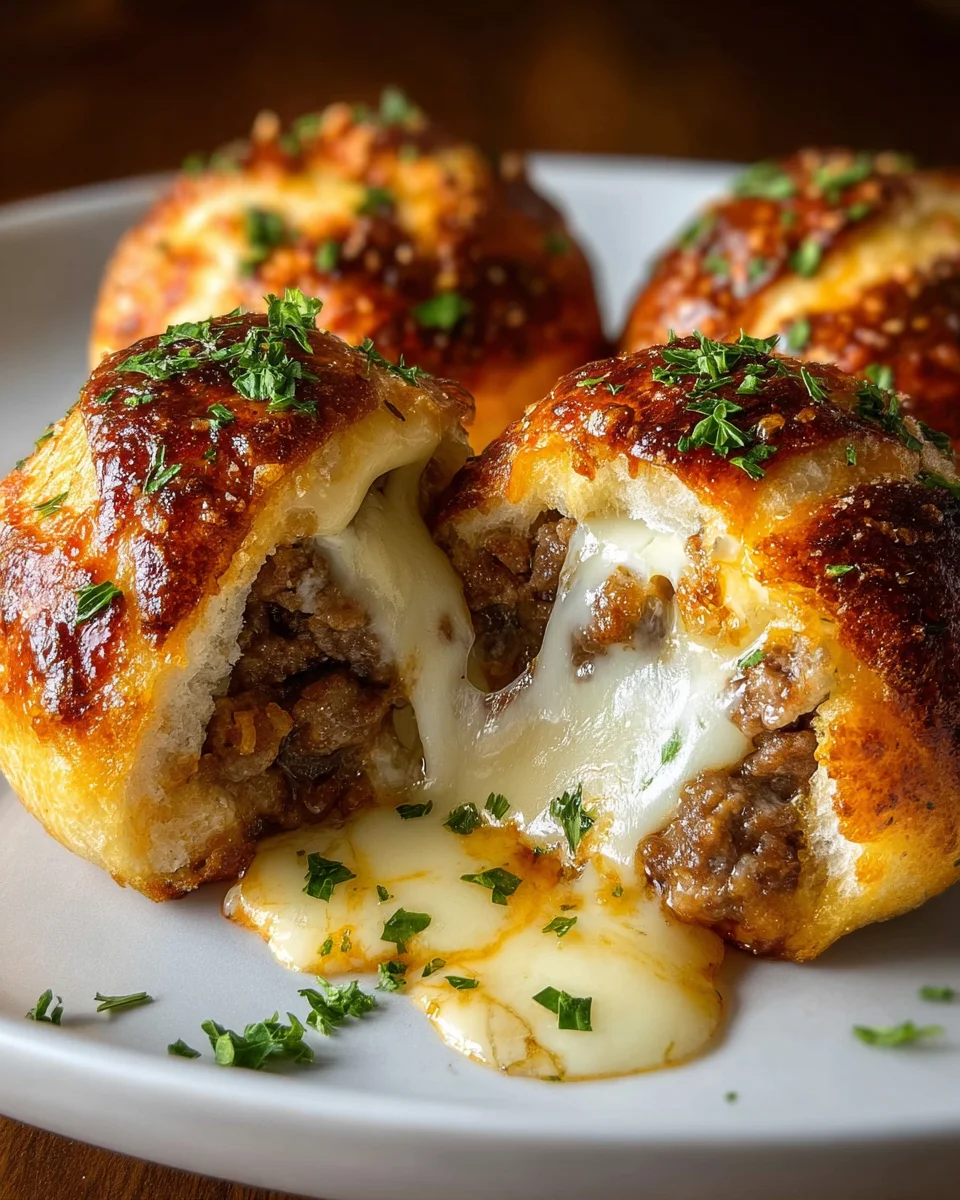Garlic Parmesan Cheeseburger Bombs