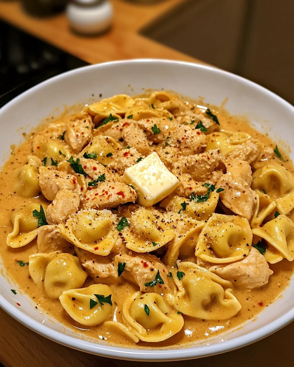 One-Pot Spicy Garlic Butter Chicken Tortellini