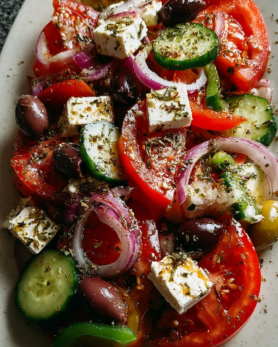 Mediterranean Greek Salad with Feta and Olives