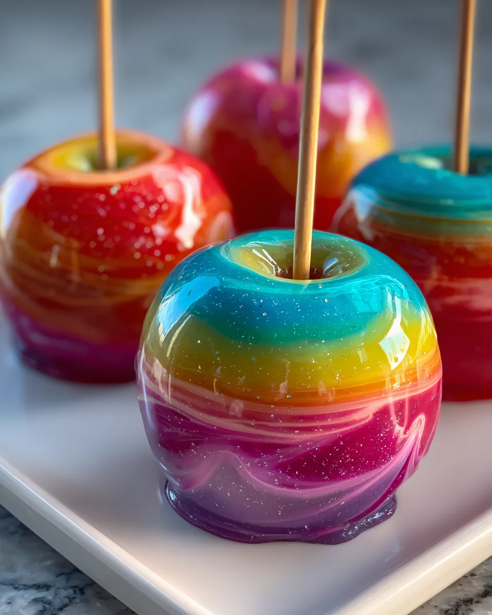 Rainbow Candy Apples