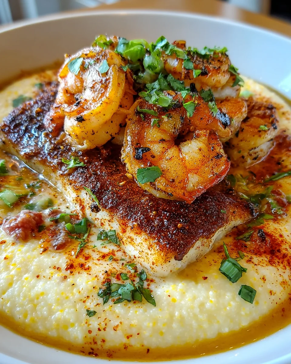 Red Snapper Shrimp Grits Cajun