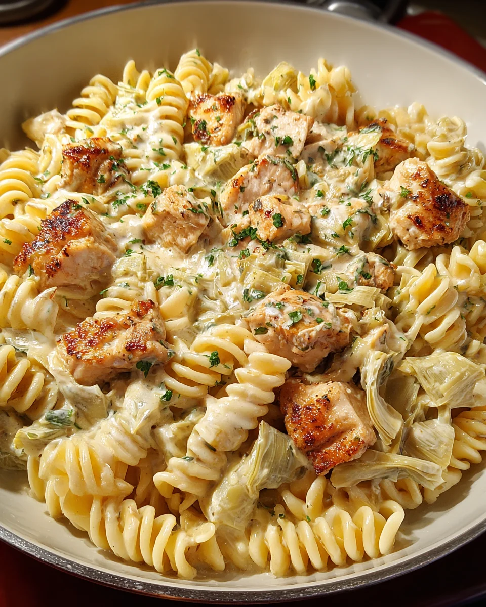 Creamy Chicken Artichoke Pasta