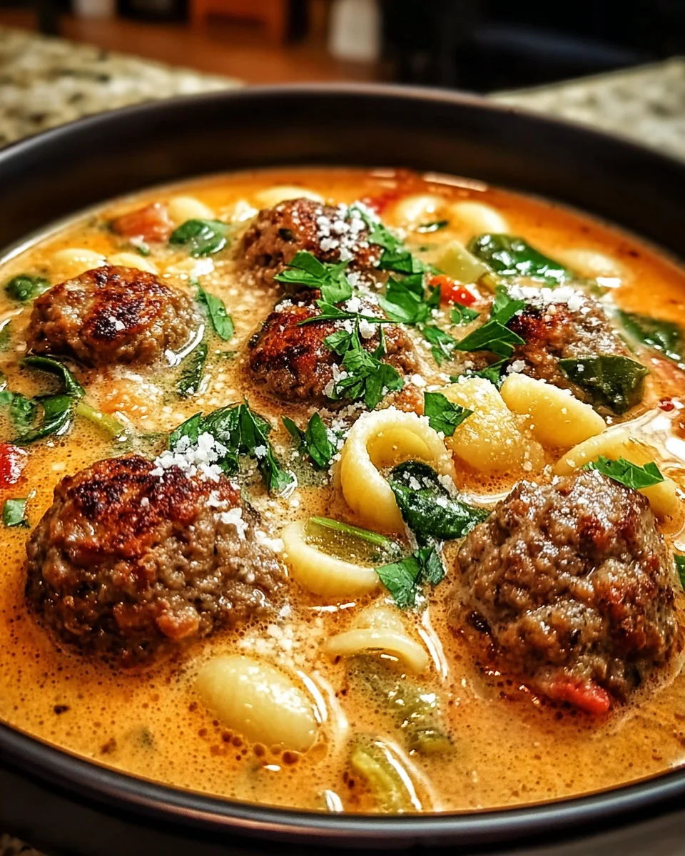 Creamy Italian Meatball Soup
