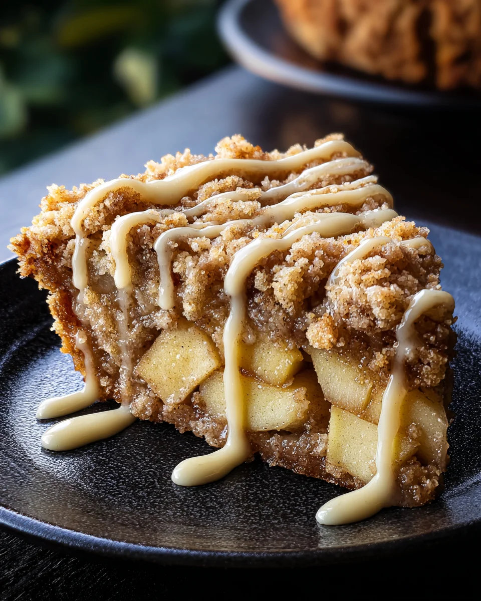 Apple Crumb Cake with Cinnamon Apple Drizzle