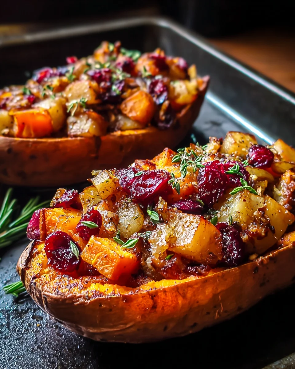 Indulge in Cranberry Apple Twice-Baked Sweet Potatoes Today!