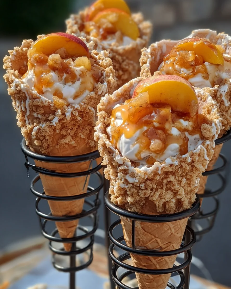 Peach Cobbler Stuffed Cones: The Irresistible Dessert You Need to Try