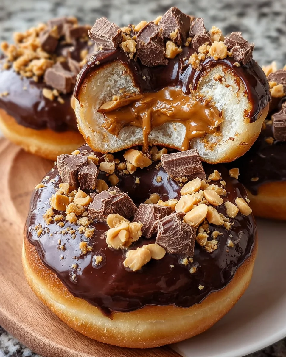 Chocolate Peanut Butter Cup Stuffed Donuts Delight You!