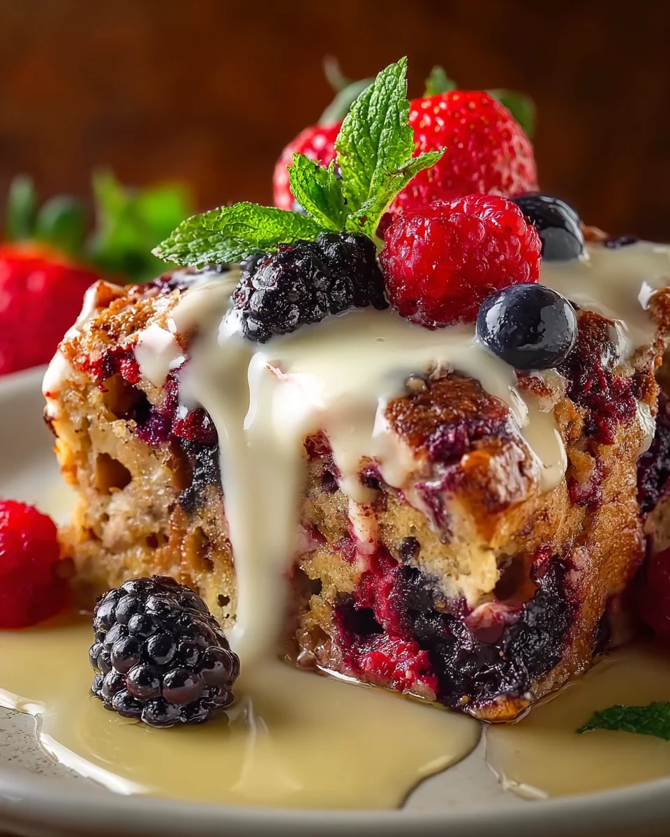 Wild Berry Bread Pudding Drizzled: A Delightful Treat!