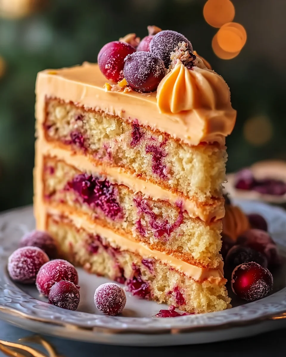 Cranberry Orange Layer Cake with Citrus Buttercream