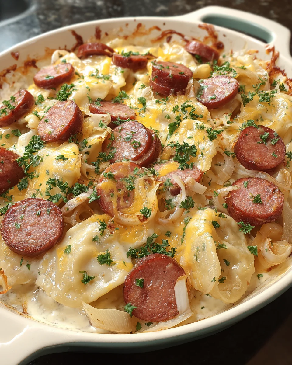 Easy Pierogi Sausage Casserole
