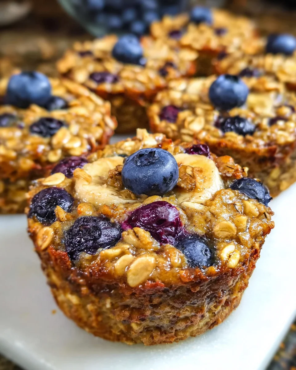 Blueberry Banana Baked Oatmeal Cups