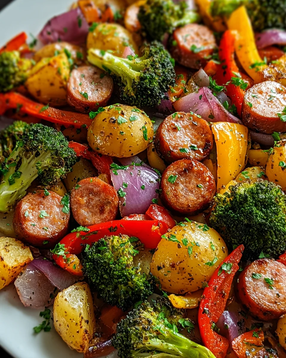 Roasted Veggie and Chicken Sausage Sheet: A Tasty Delight