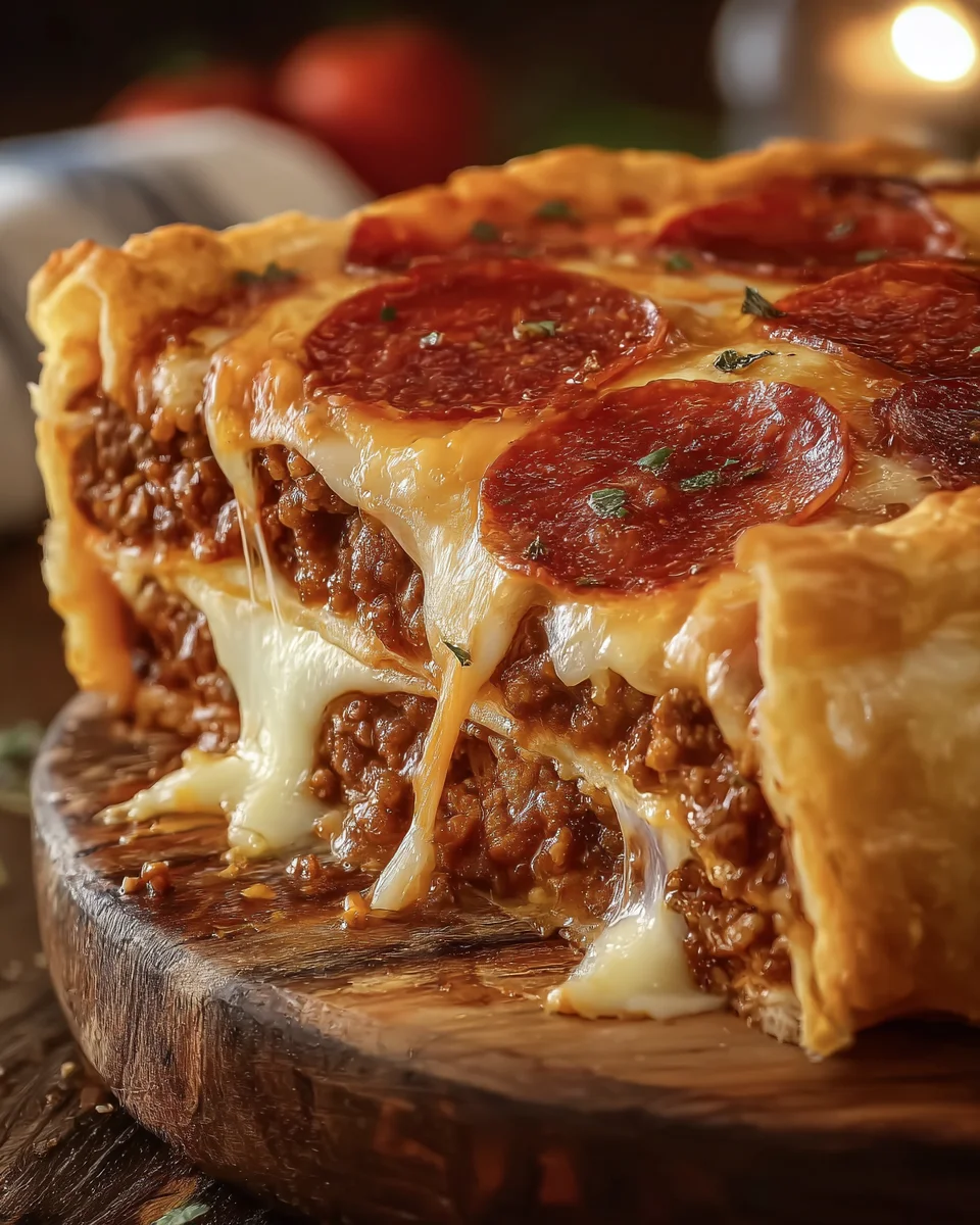 Deep Hamburger Sausage & Pepperoni Pie