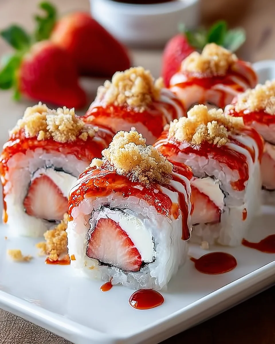 Creative & Cute Strawberry Shortcake Sushi Roll Recipe Revealed!