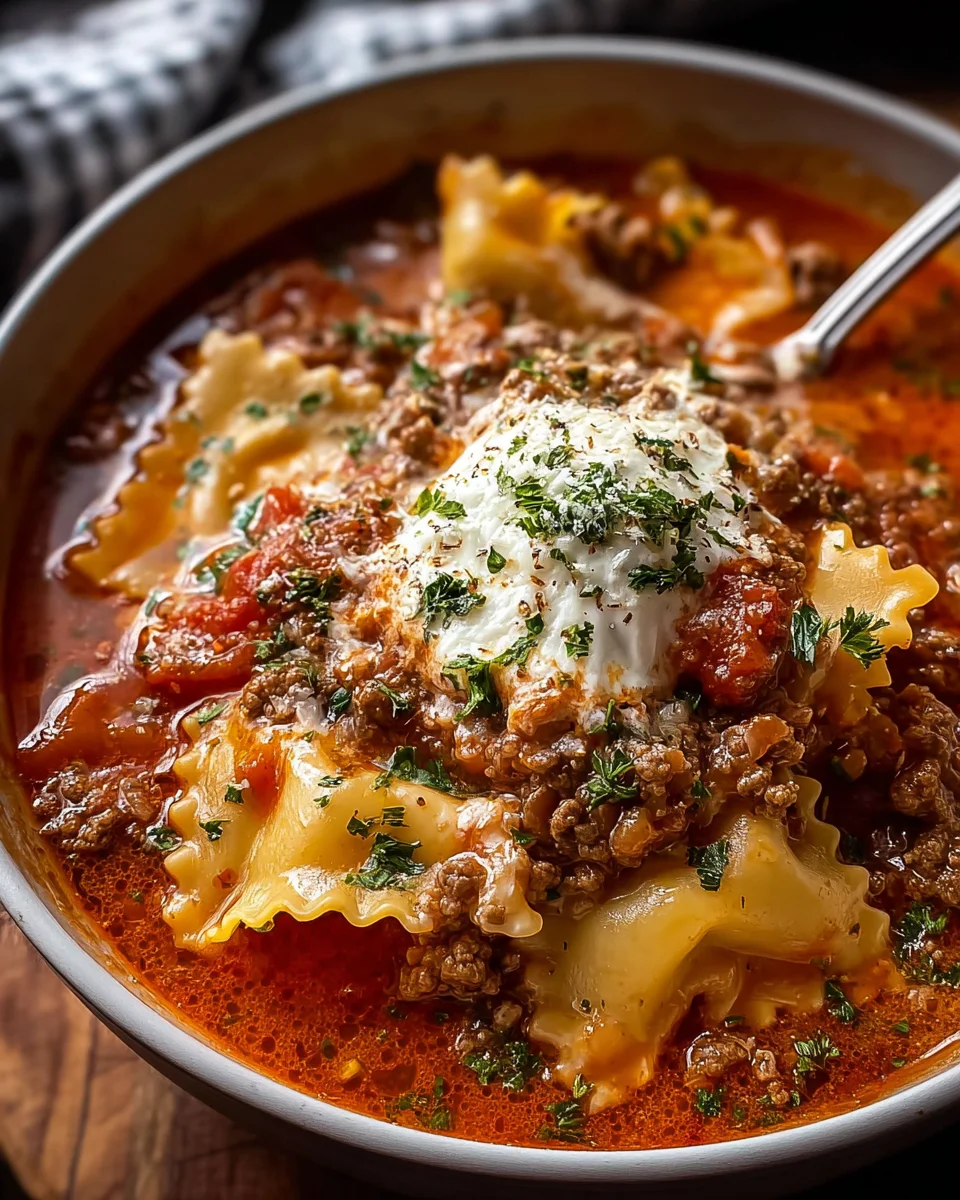Mouthwatering One Pot Lasagna Soup for Cozy Nights!