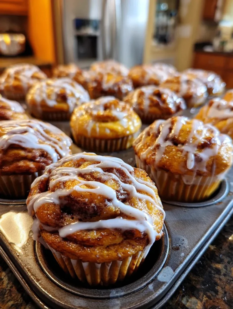 Pumpkin Cinnamon Roll Muffins 