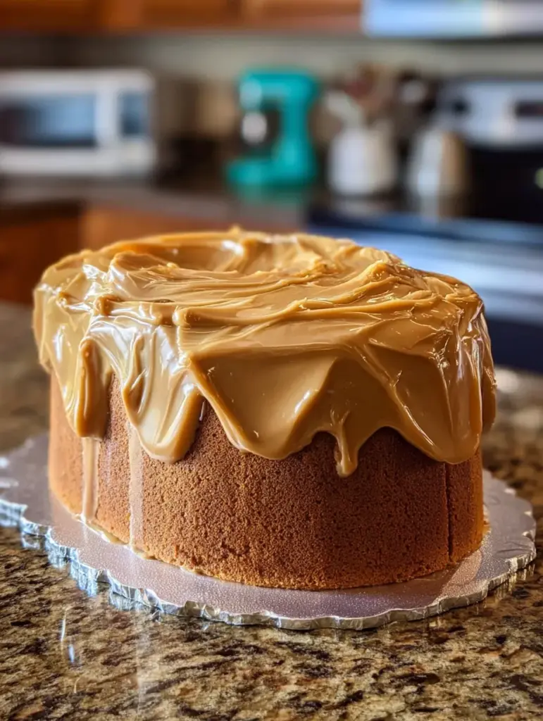 Buttermilk Sour Cream Pound Cake with Southern Caramel Icing