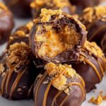 No Bake Caramel Crunch Butterfinger Truffles