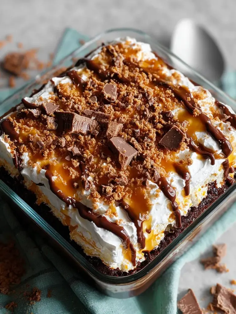 Butterfinger Candy Bar Poke Cake