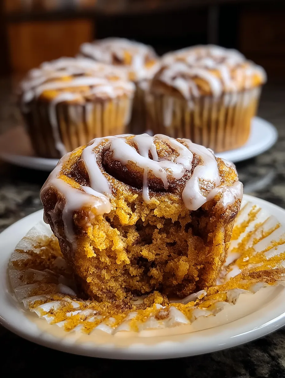 Pumpkin Cinnamon Roll Muffins  – Soft, Spiced & Sweetly Swirled!