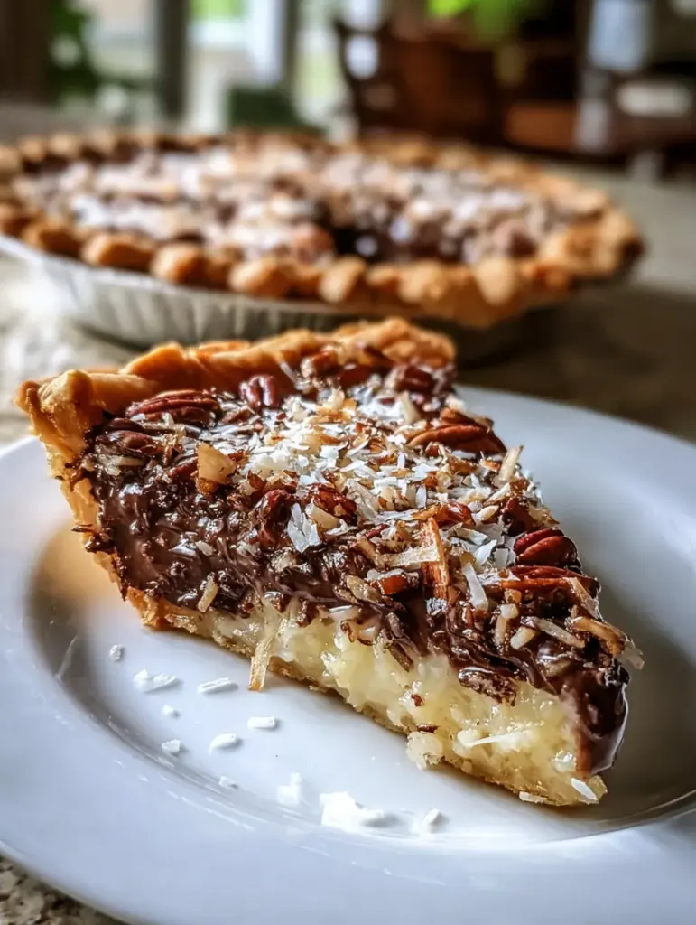 Chocolate Coconut Pecan Cream Pie