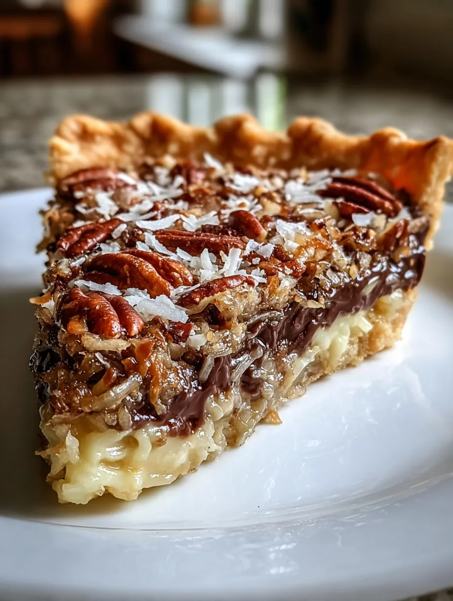 Chocolate Coconut Pecan Cream Pie