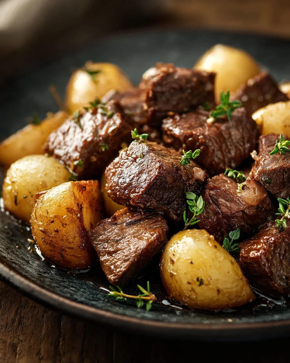 Crockpot Loaded Steak and Potato Bake