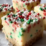 Christmas Sugar Cookie Cheesecake Bars (No-Bake)