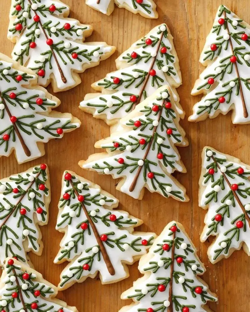 Rosemary Shortbread Christmas Tree Cookies