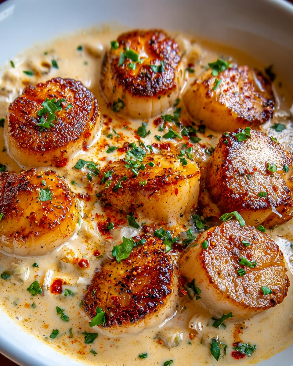 Seared Scallops Spicy Cajun Cream