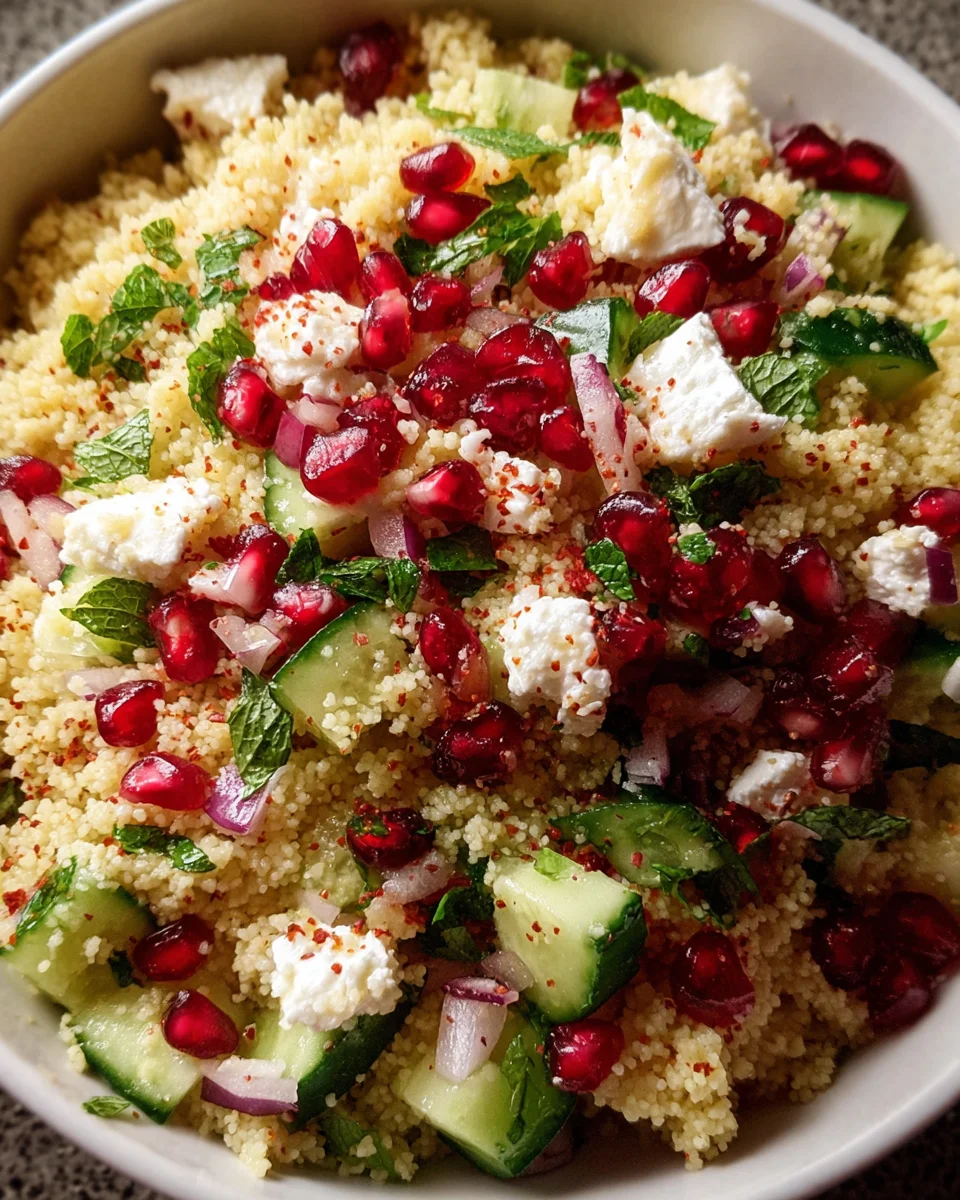 Feta Pomegranate Couscous Salad