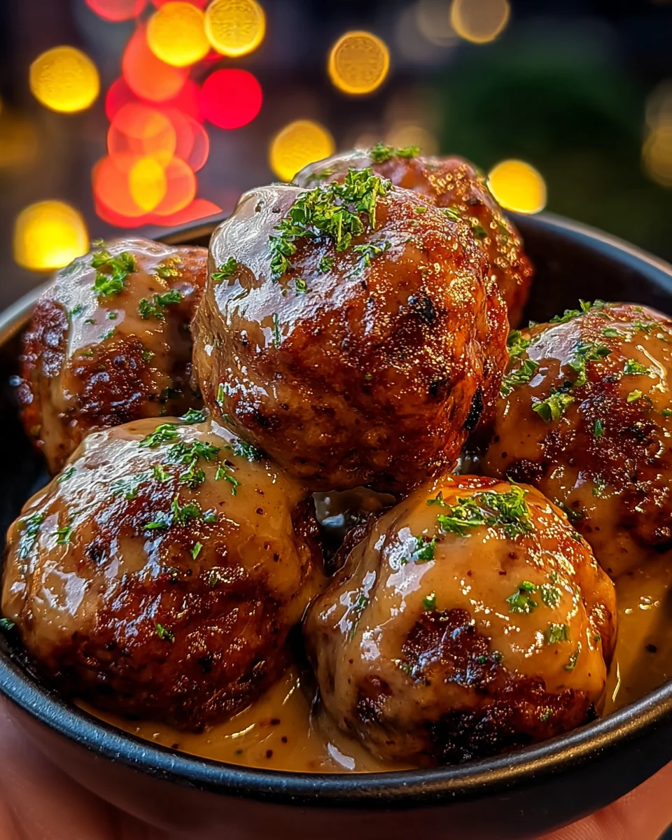 BBQ Meatballs with Smoky Honey Mustard Sauce