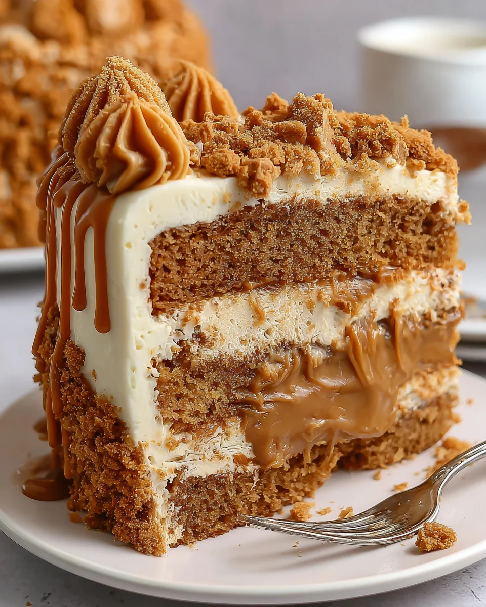 Moist Biscoff Cake Slice
