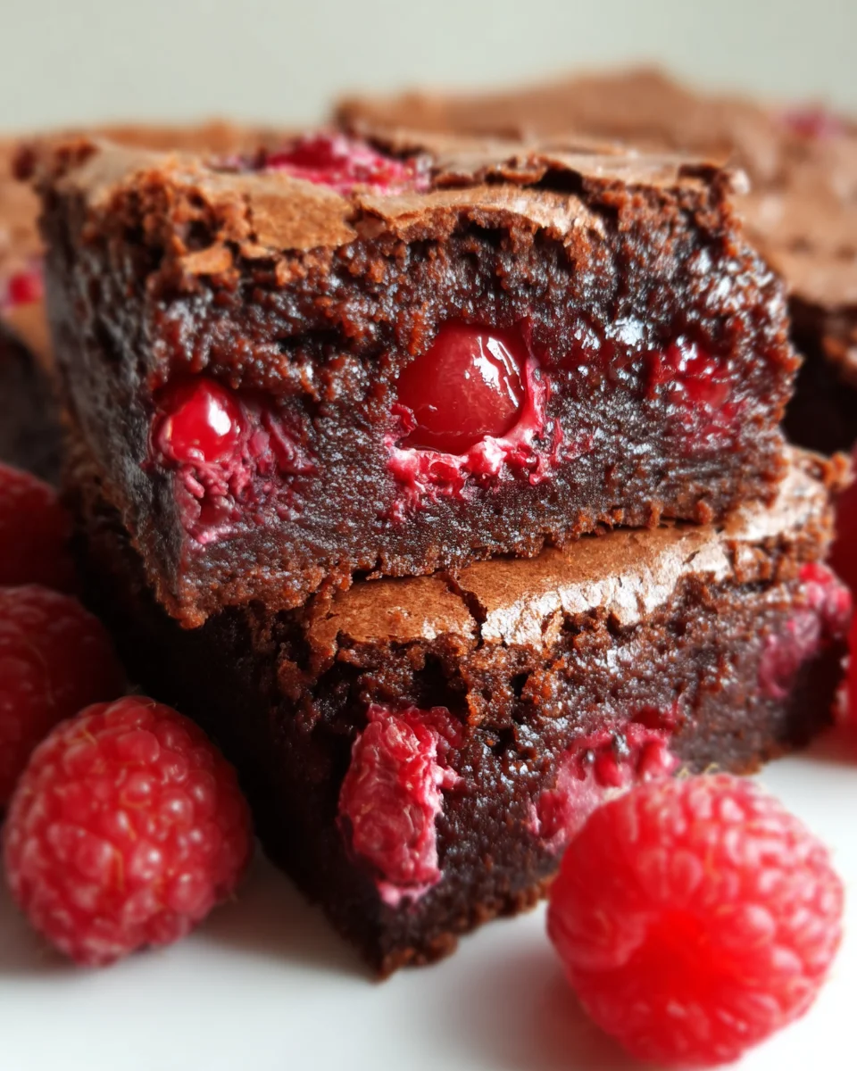 Raspberry Brownies Thick Fudgy