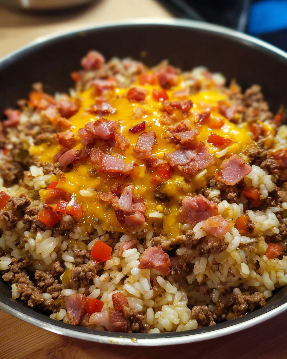 Bacon Cheeseburger Rice Skillet: Quick and Delicious!