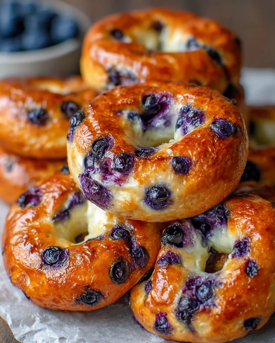 Easy 4 Ingredient Blueberry Bagels