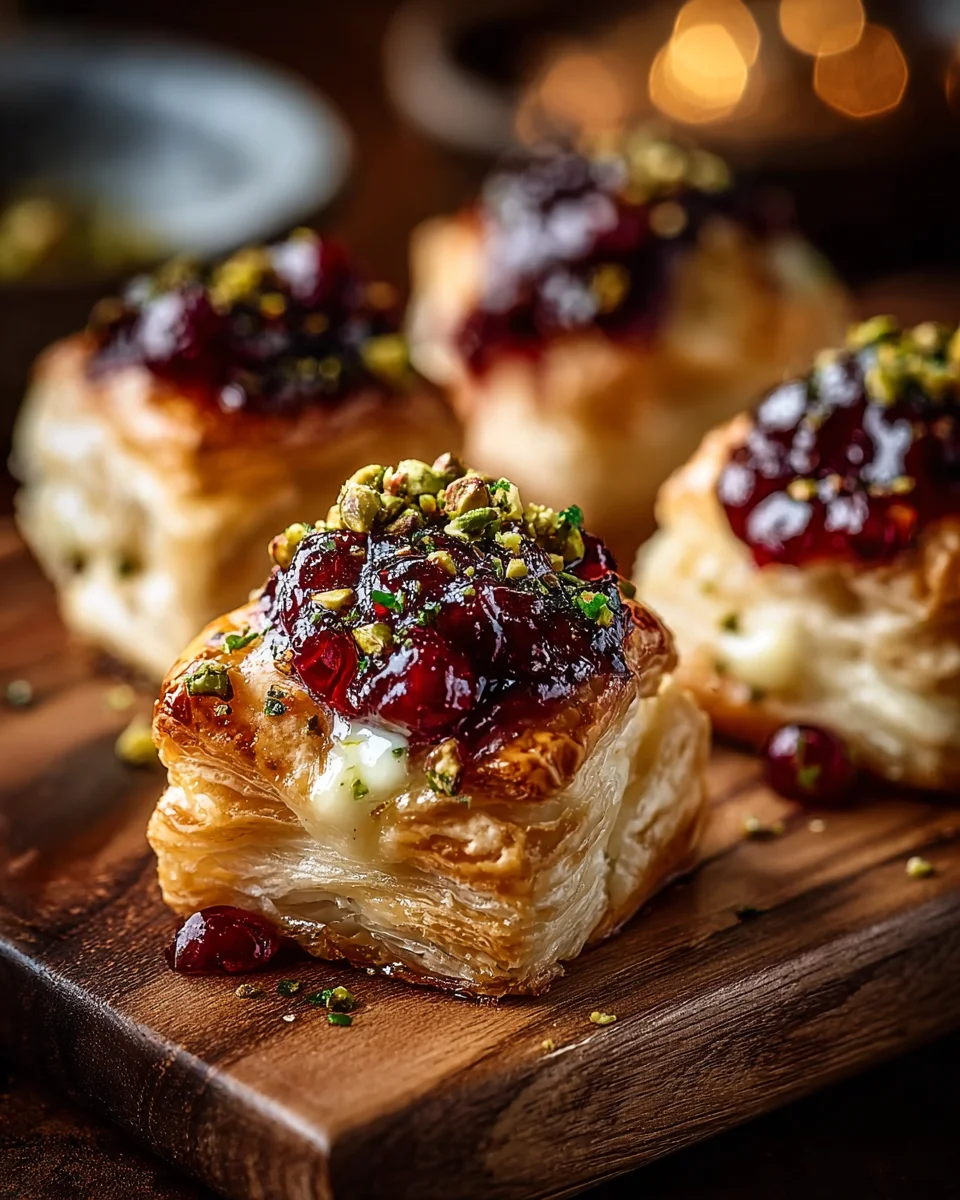 Cranberry Brie & Pistachio Bites