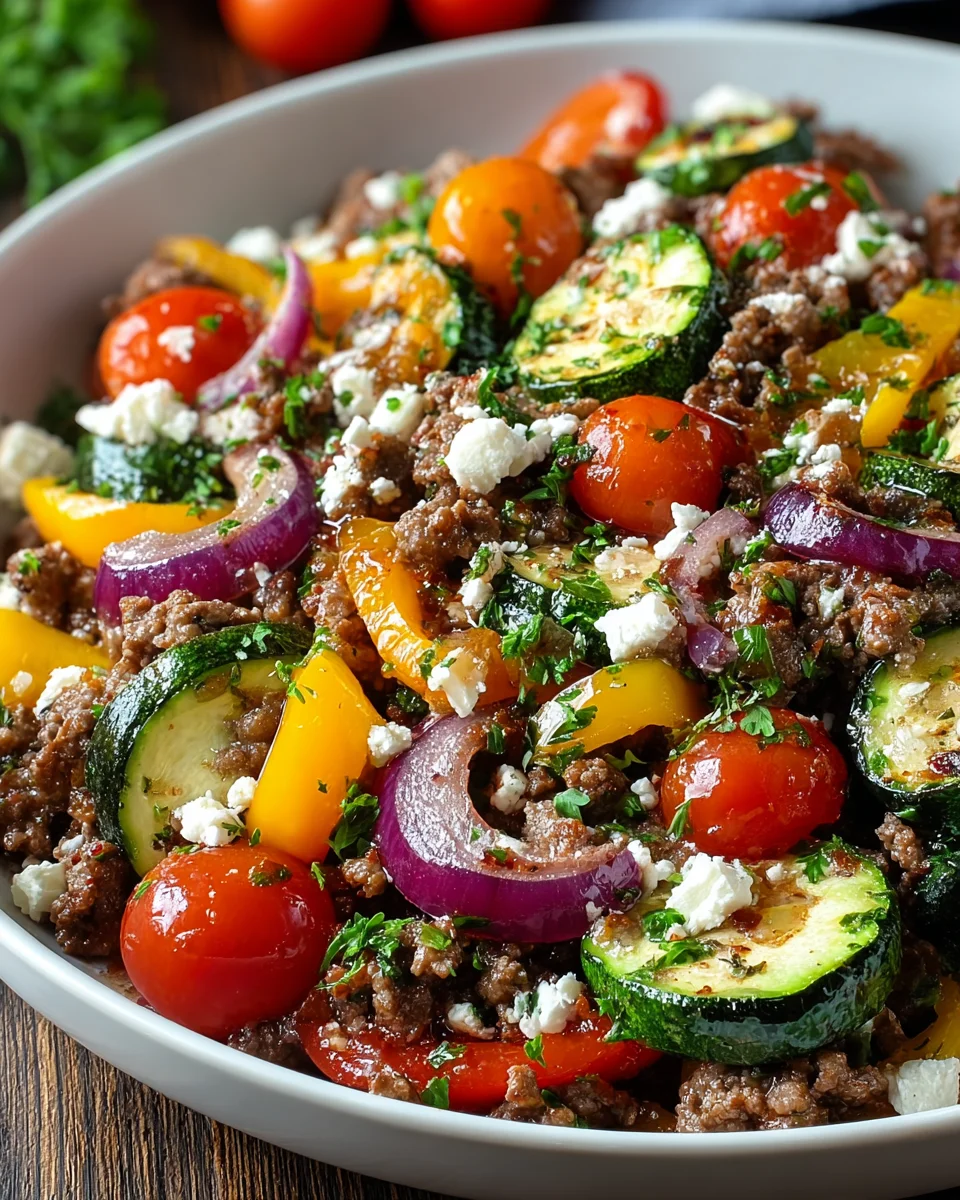 Mediterranean Ground Beef Stir Fry