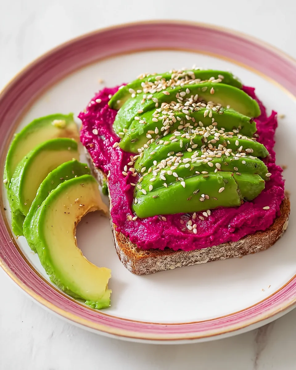Beetroot Hummus Avocado Toast: A Colorful Delight!