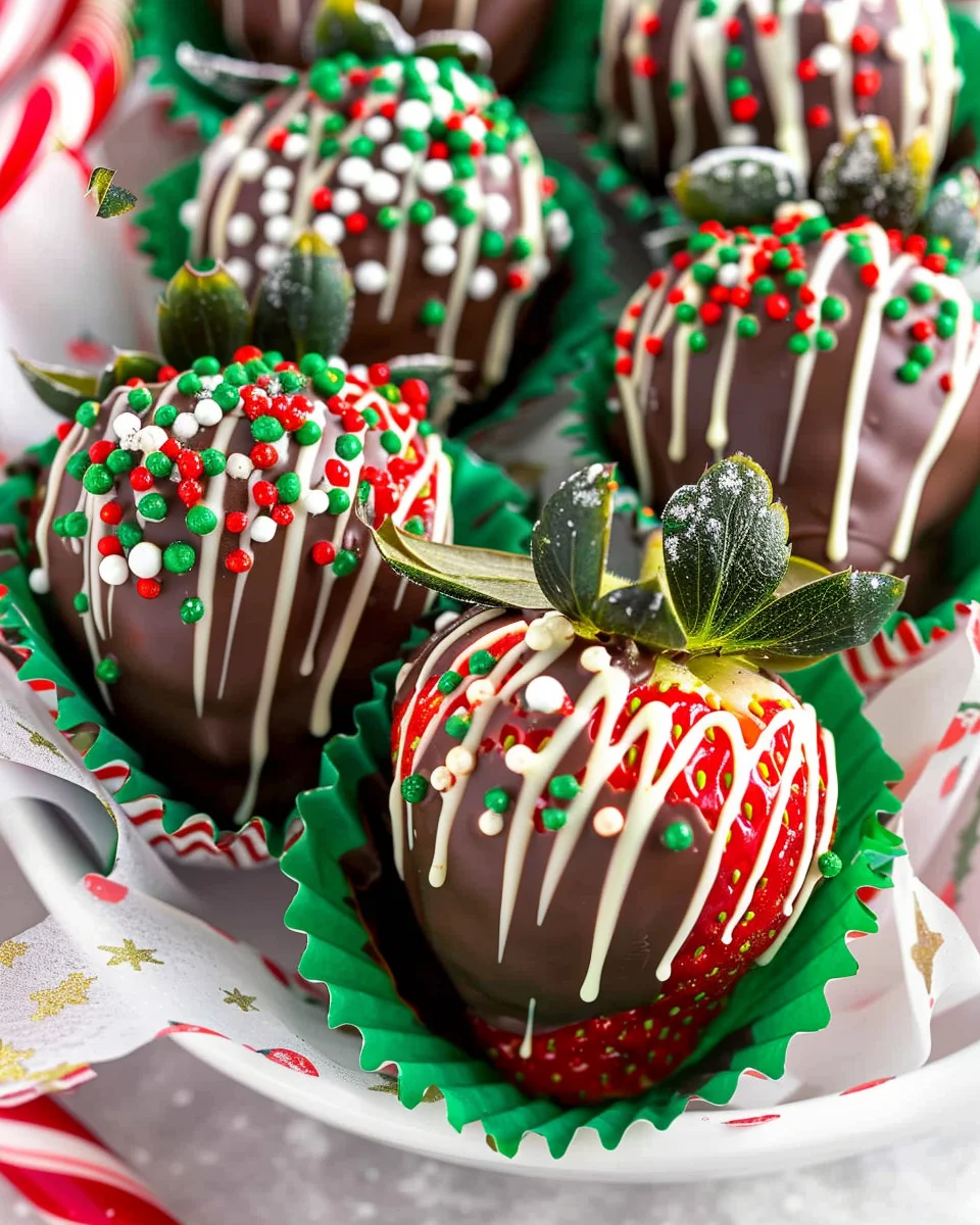 Christmas Chocolate-Covered Strawberries