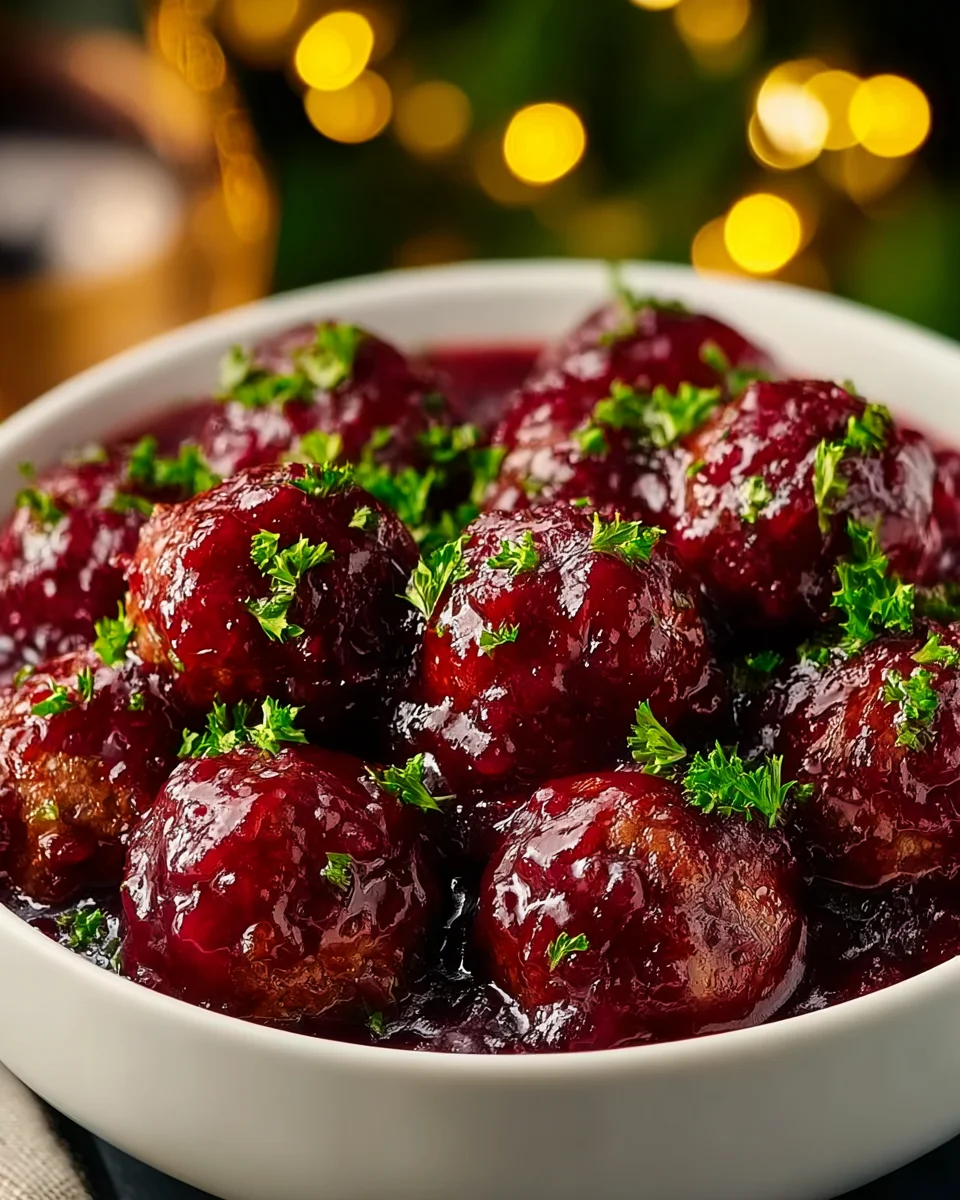 Quick Christmas Cranberry Meatballs