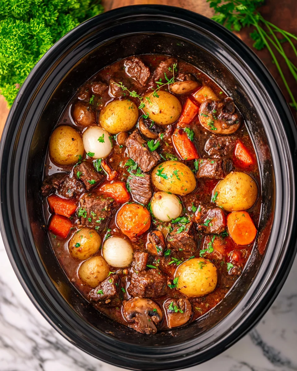 Crockpot Beef Bourguignon