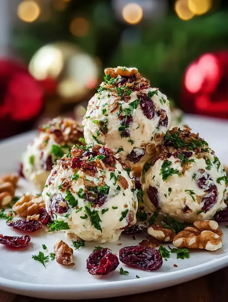 Christmas Cranberry Walnut Cheese Balls