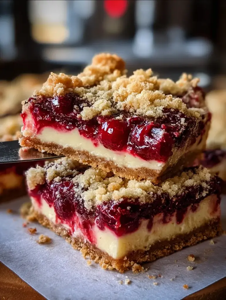 Christmas Cherry Cheesecake Bars