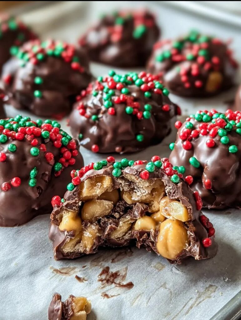 Chocolate-Covered Caramel Peanut Clusters