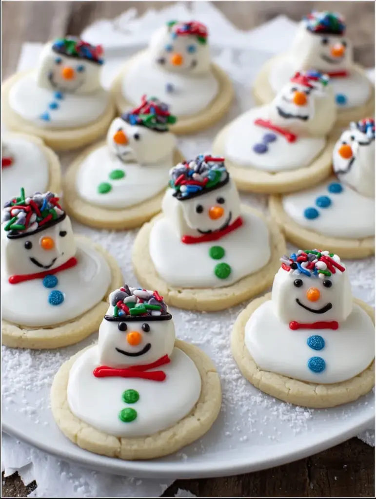 Melted Snowman Sugar Cookies