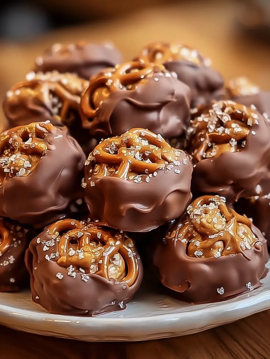 🍫 Chocolate-Covered Pretzel Caramel Bites with Sea Salt – The Ultimate Sweet &amp; Salty Holiday Treat! 🥨