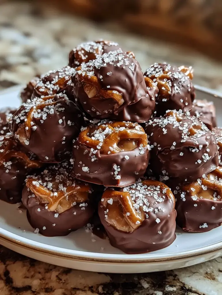 Chocolate-Covered Pretzel Caramel Bites